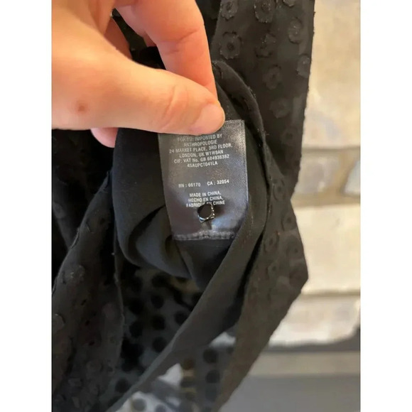 Anthropologie Maeve top black XS sheer babydoll holiday party whimsigoth fairy - Picture 5 of 7